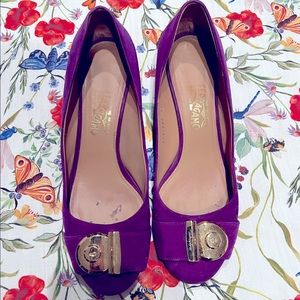 Salvatore Ferragamo Fushia Suede Heels - Size 12